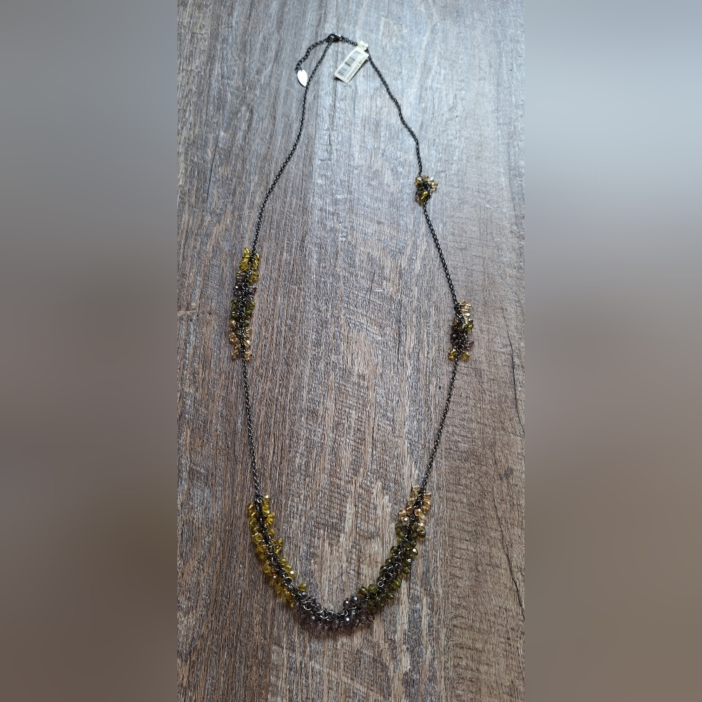 Elegant Coldwater Creek Ombre Gold and Brown Beaded Necklace